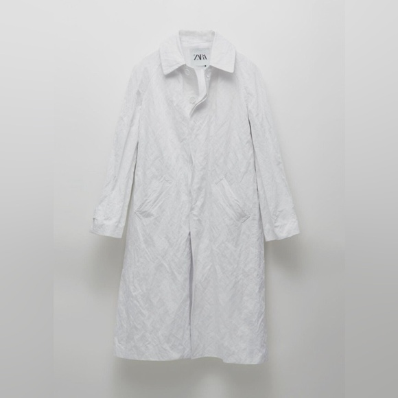 Zara Wrinkled Trench Coat ZW Collection Jackets - Picture 7 of 9